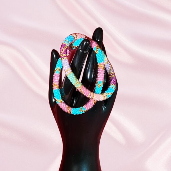 Sashka Jewelry - NEW never worn Sashka Bracelets - Pink and Teal